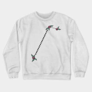 Equuleus (Pony) Constellation Roses and Hearts Doodle Crewneck Sweatshirt